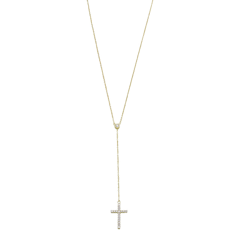 CROSS DROP Y-NECKLACE