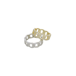 PAVE' CHAIN LINK RING