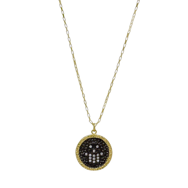 HAMSA HAMMERED COIN NECKLACE