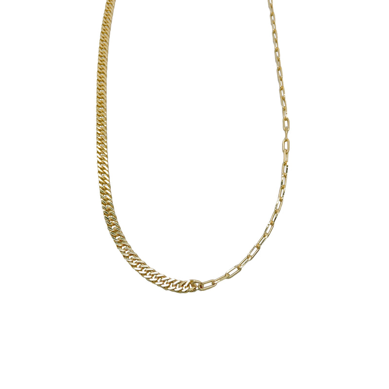 CUBAN X OVAL CHAIN LINK NECKLACE