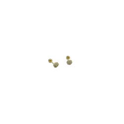 MINI PAVE' DISK EARRINGS -14K GOLD