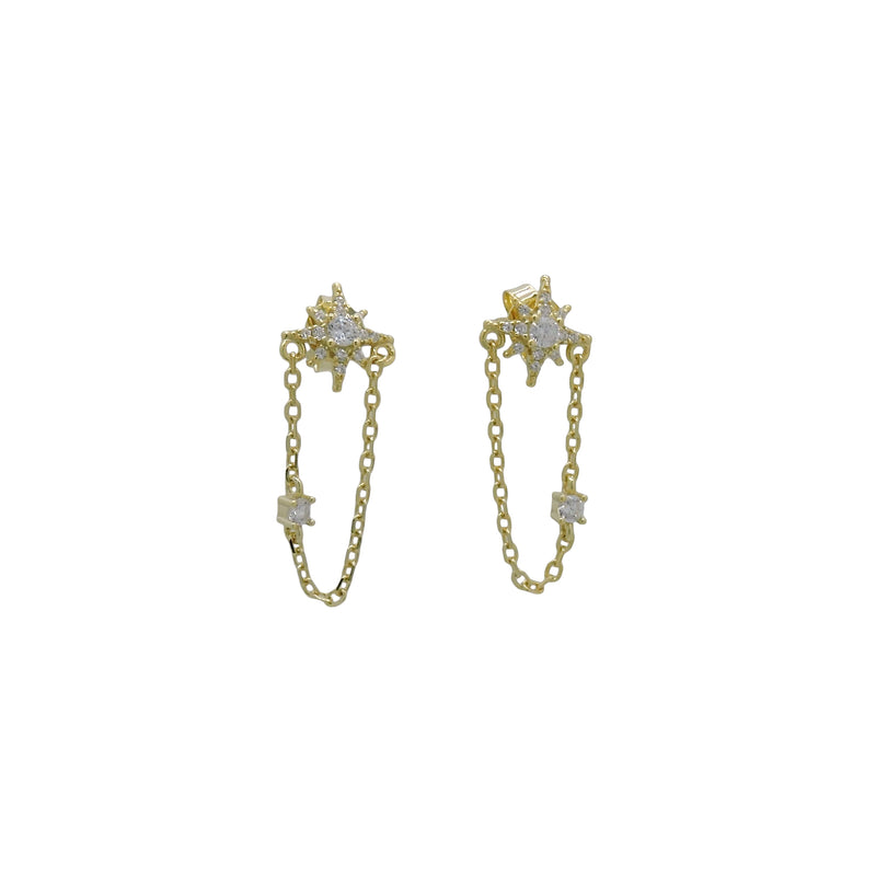 NORTH STAR CHAIN EARRINGS