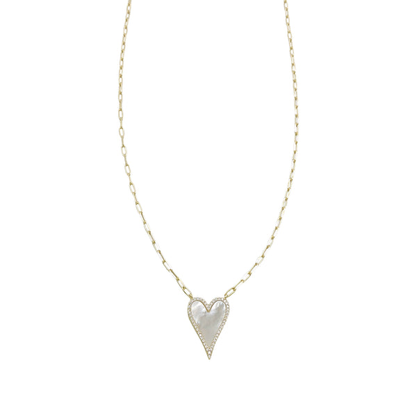 ELONGATED HEART CHAIN NECKLACE