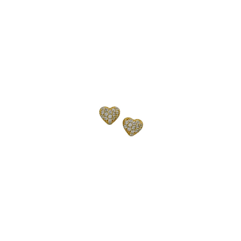PUFFY PAVE' HEART EARRINGS