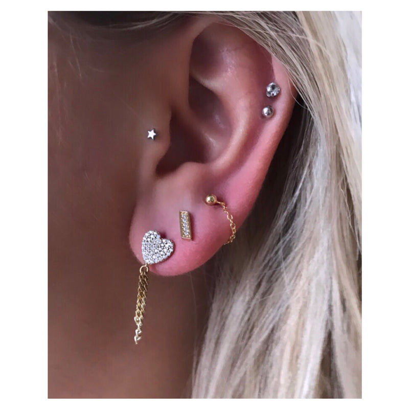 CHAIN OF HEARTS EARRINGS