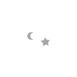 PAVE' MOON & STAR EARRINGS